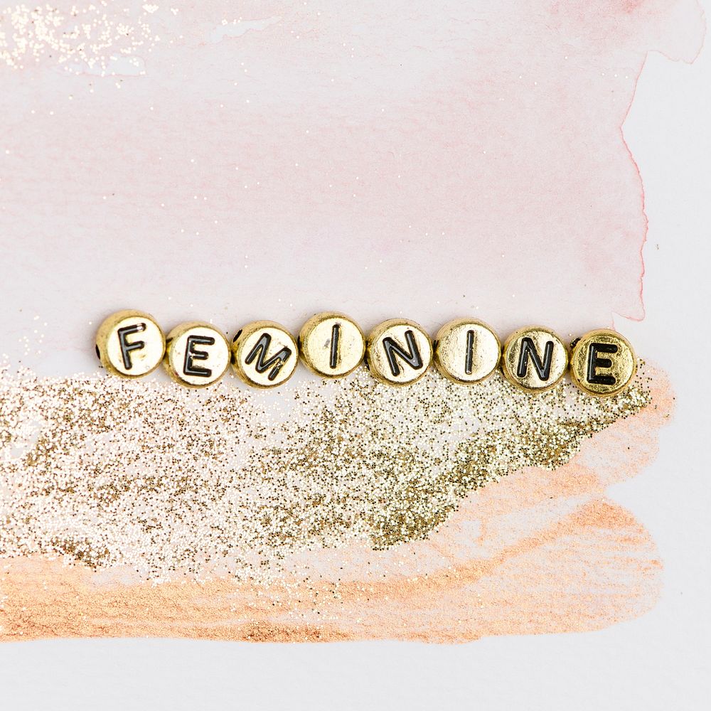 Feminine gold word beads alphabet 
