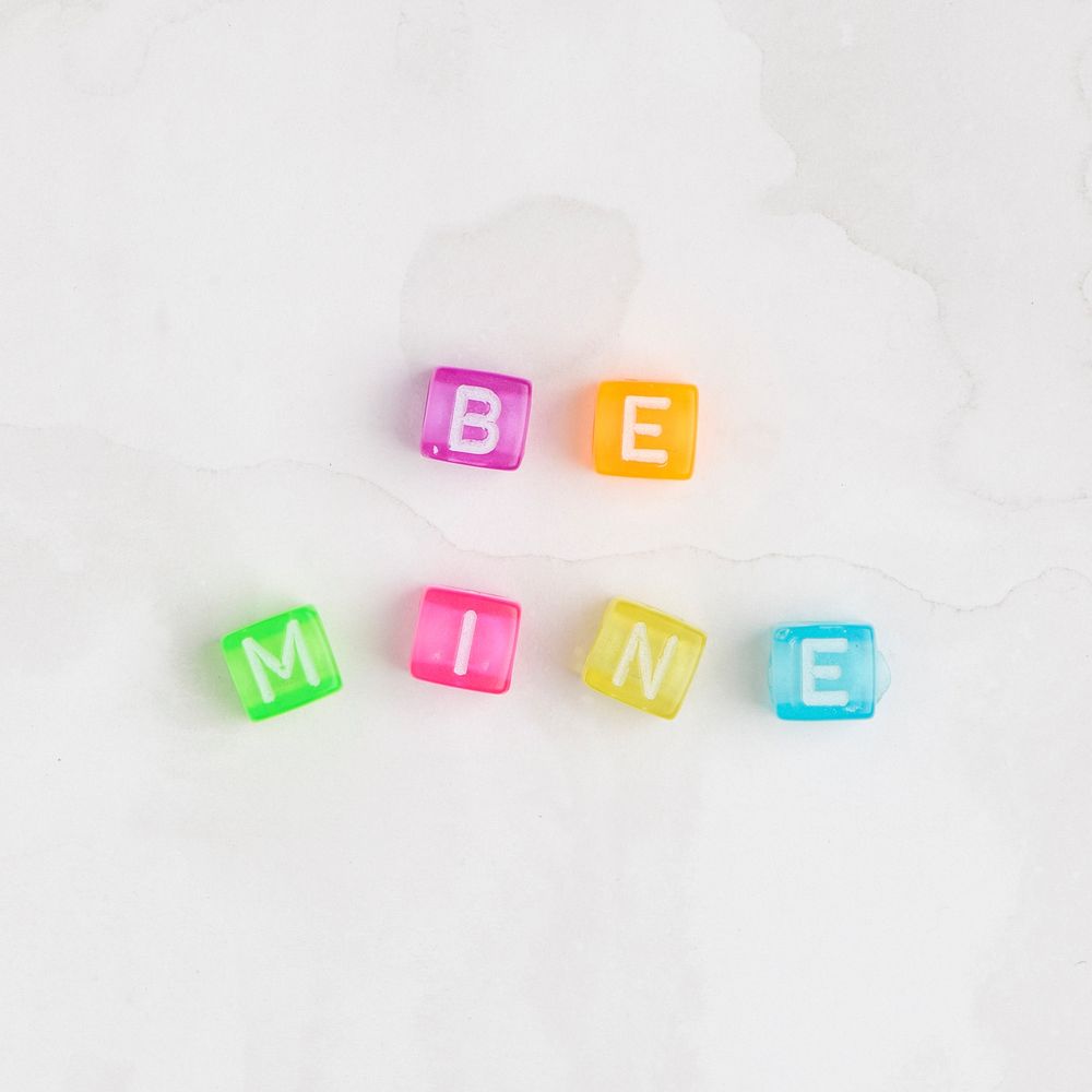 BE MINE word beads alphabet