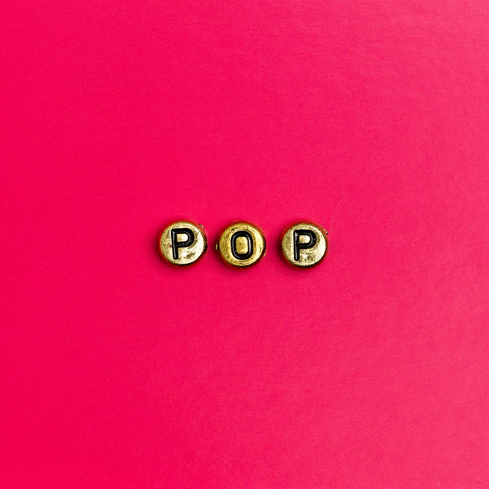 Gold pop typography alphabet beads