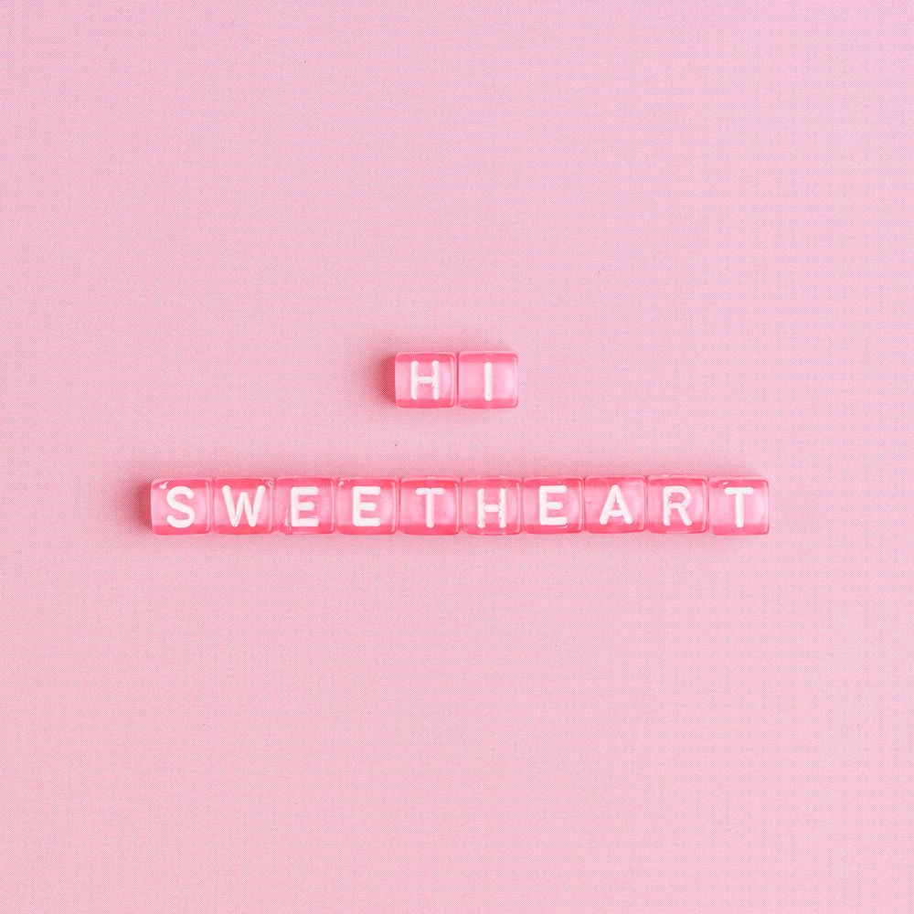 HI SWEETHEART beads text typography