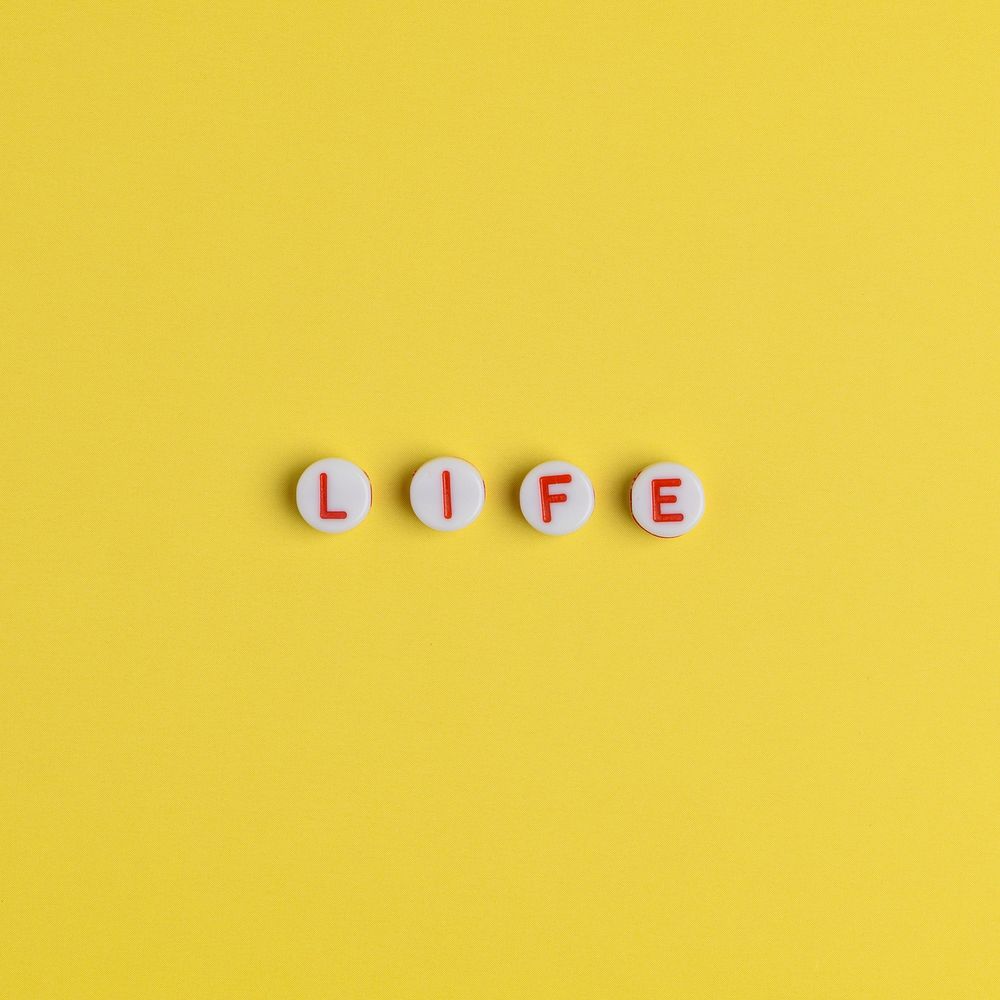 LIFE beads lettering word typography
