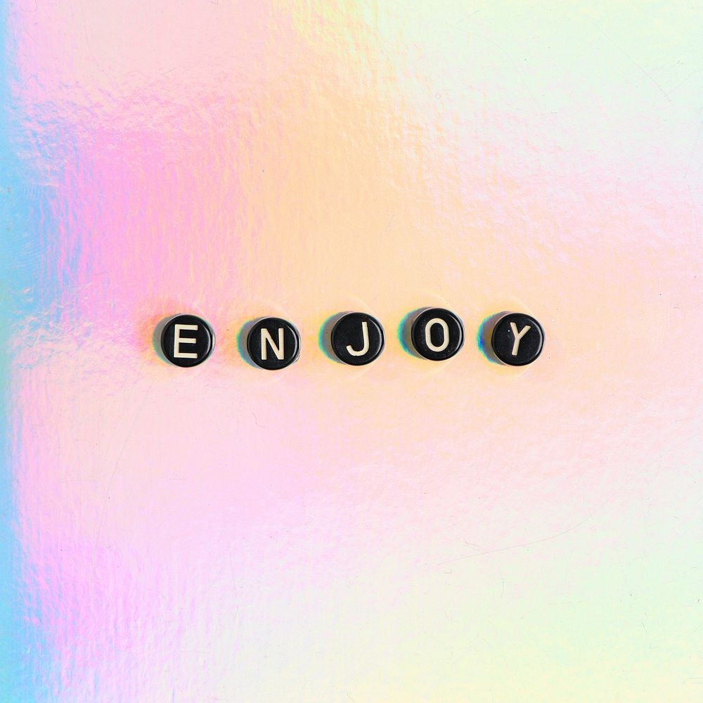 ENJOY word beads lettering typography