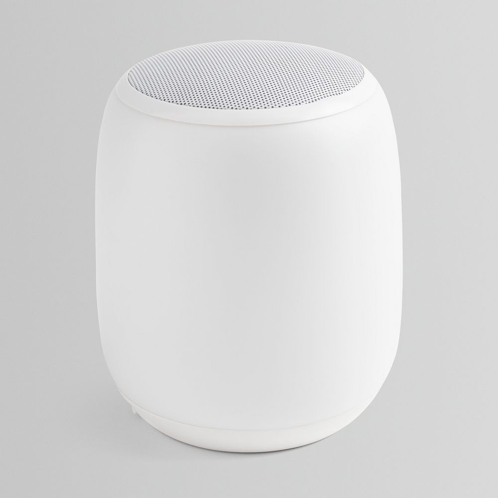 Wireless white smart speaker mockup digital device