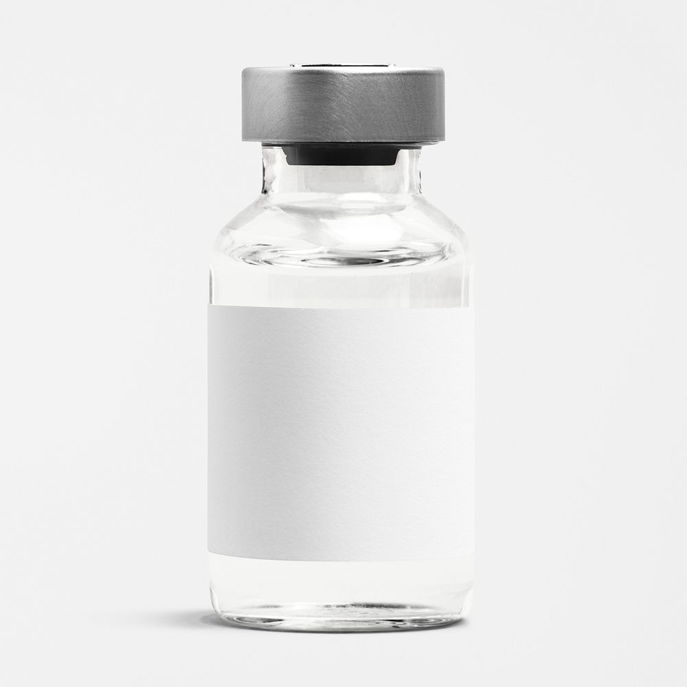 Injection bottle glass vial with blank white label