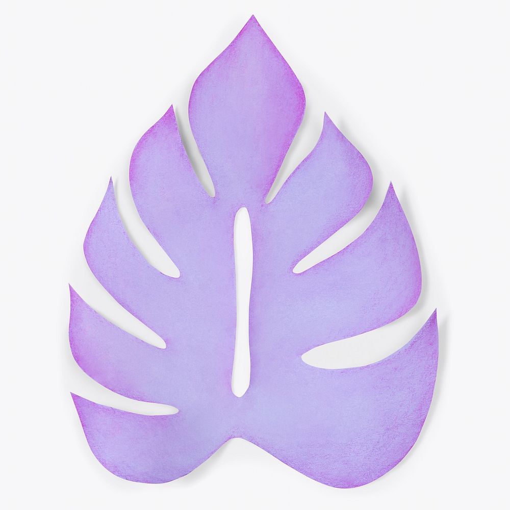 Monstera leaf in paper craft style