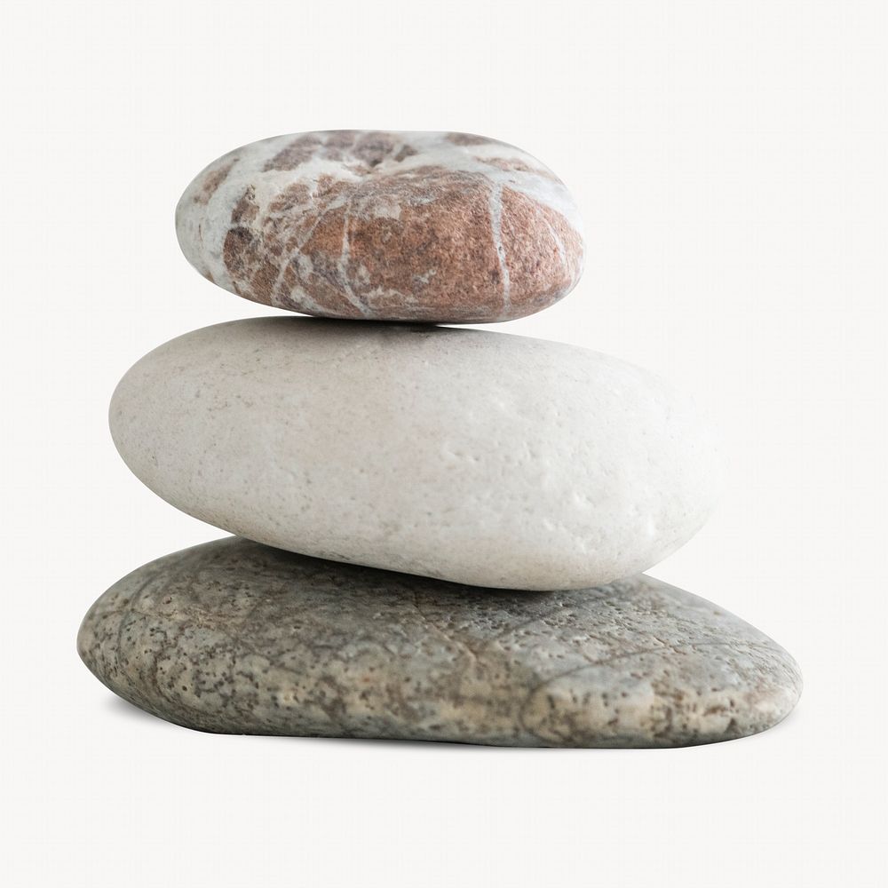 Zen stones image on white background