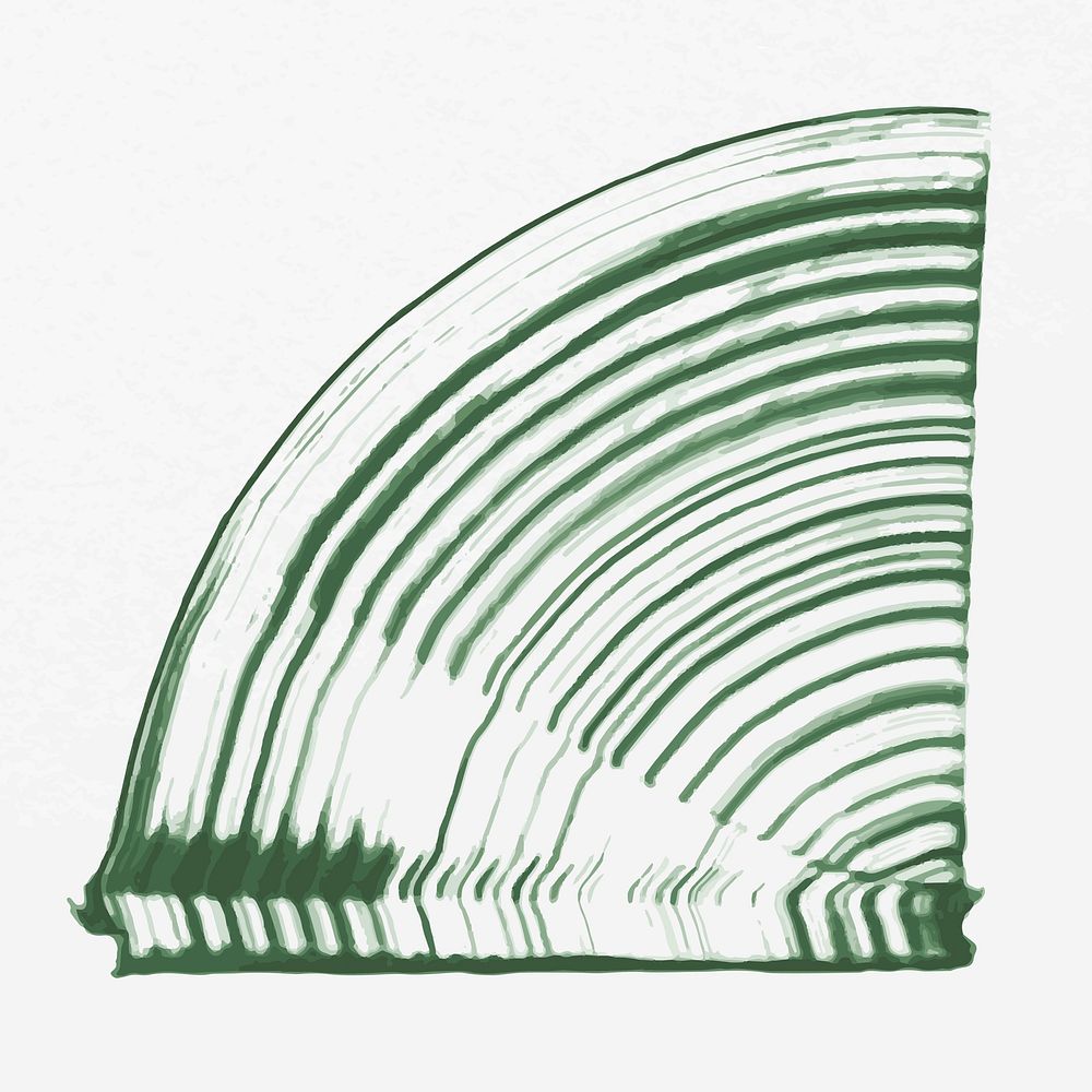 Green comb painting texture vector DIY curvy triangle shape abstract art