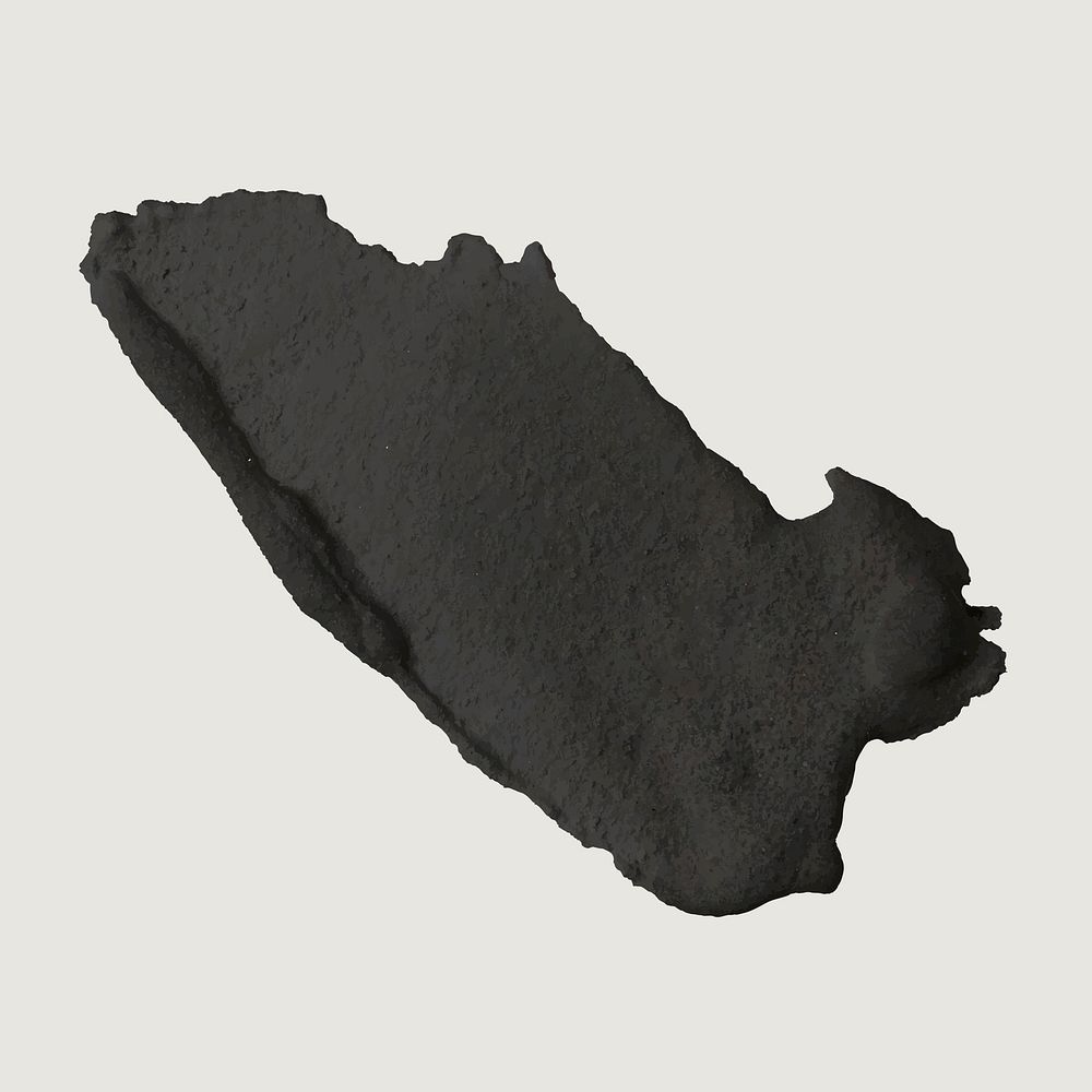 Smeared wet cement texture vector graphic element in black tone