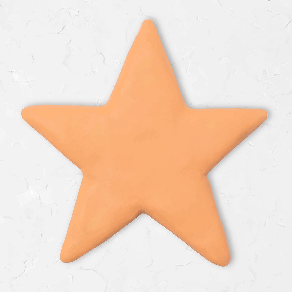 Cute star dry clay vector orange graphic for kids