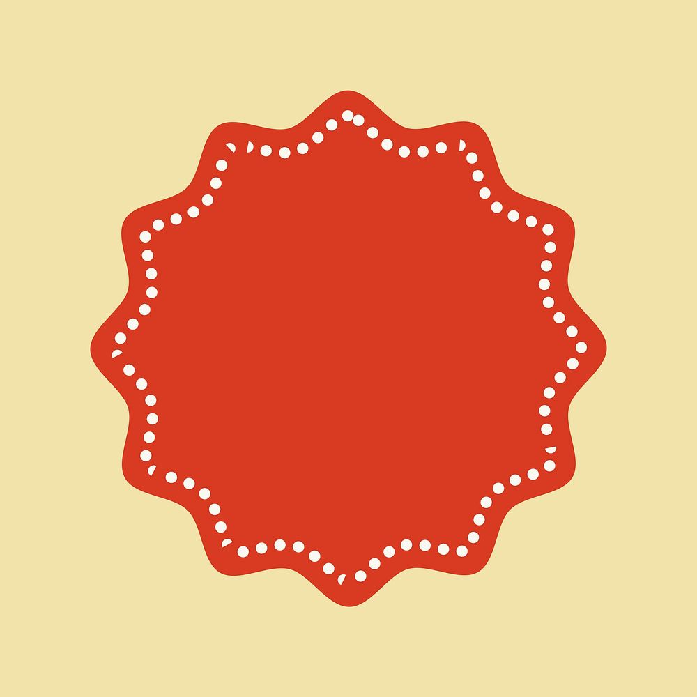 Blank badge element vector in red color