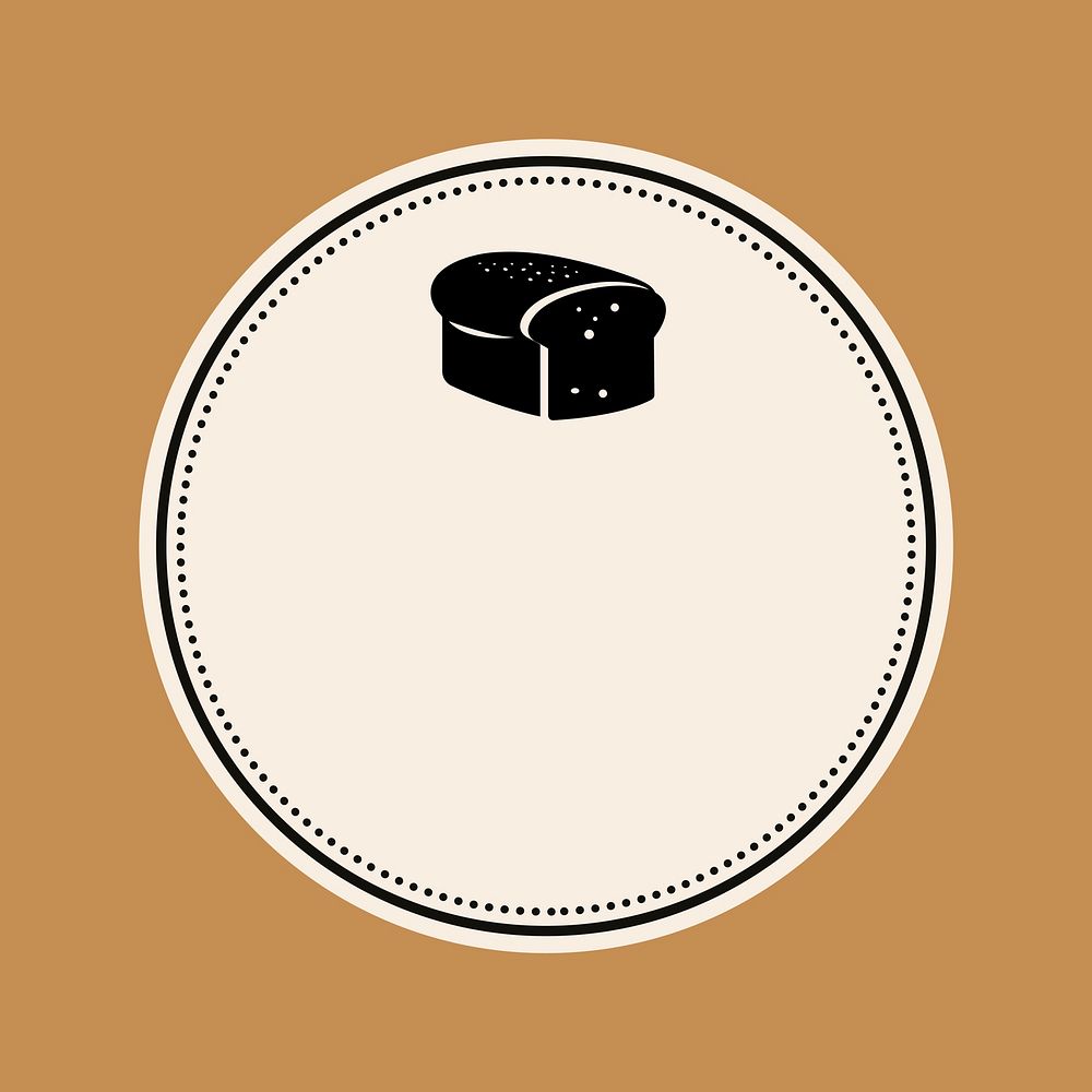 Bakery badge element vector in cream color