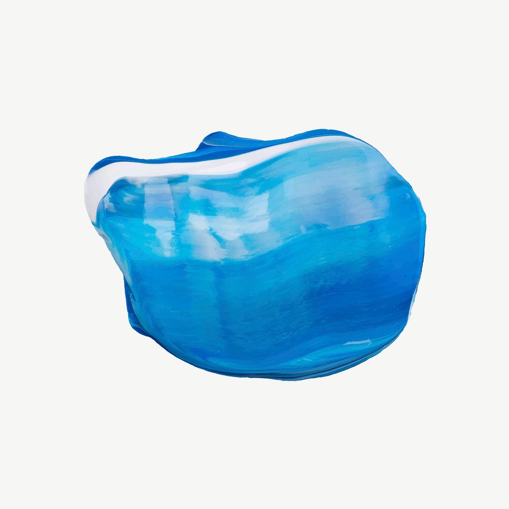 Blue paint smear textured vector brush stroke creative art graphic