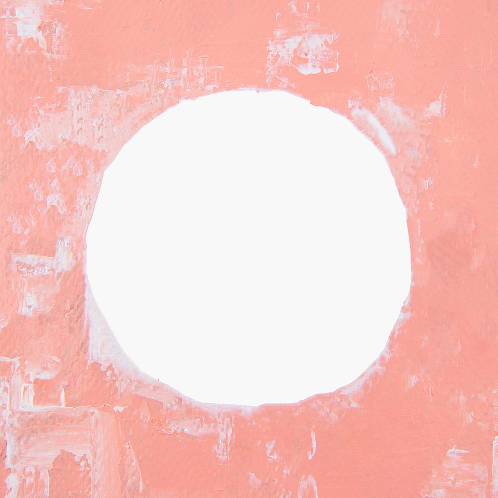 Pink border frame, acrylic paint texture vector