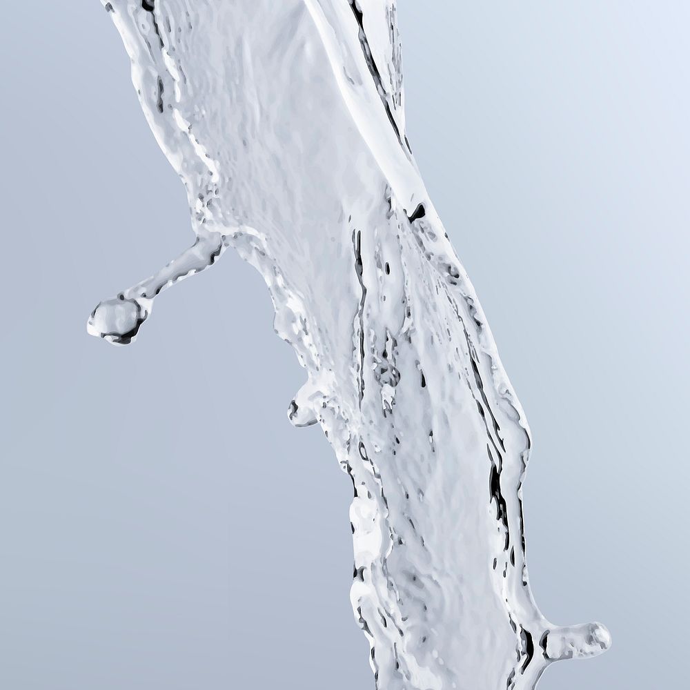 Pouring water element vector, splashing effect