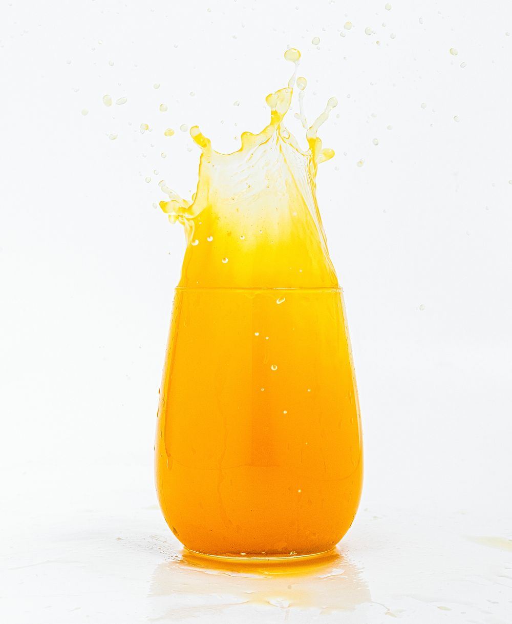 Spilling out of fresh orange juice