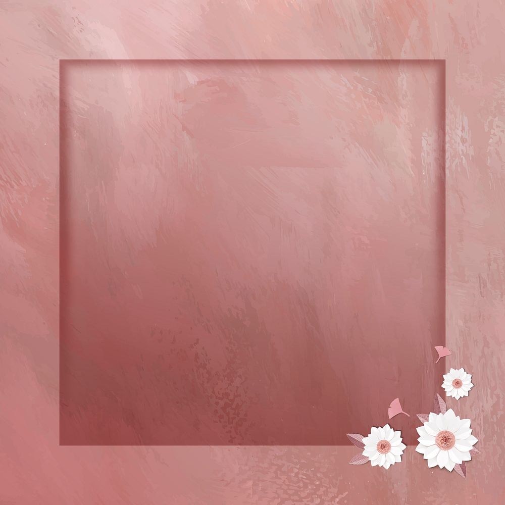 Blank red floral frame vector