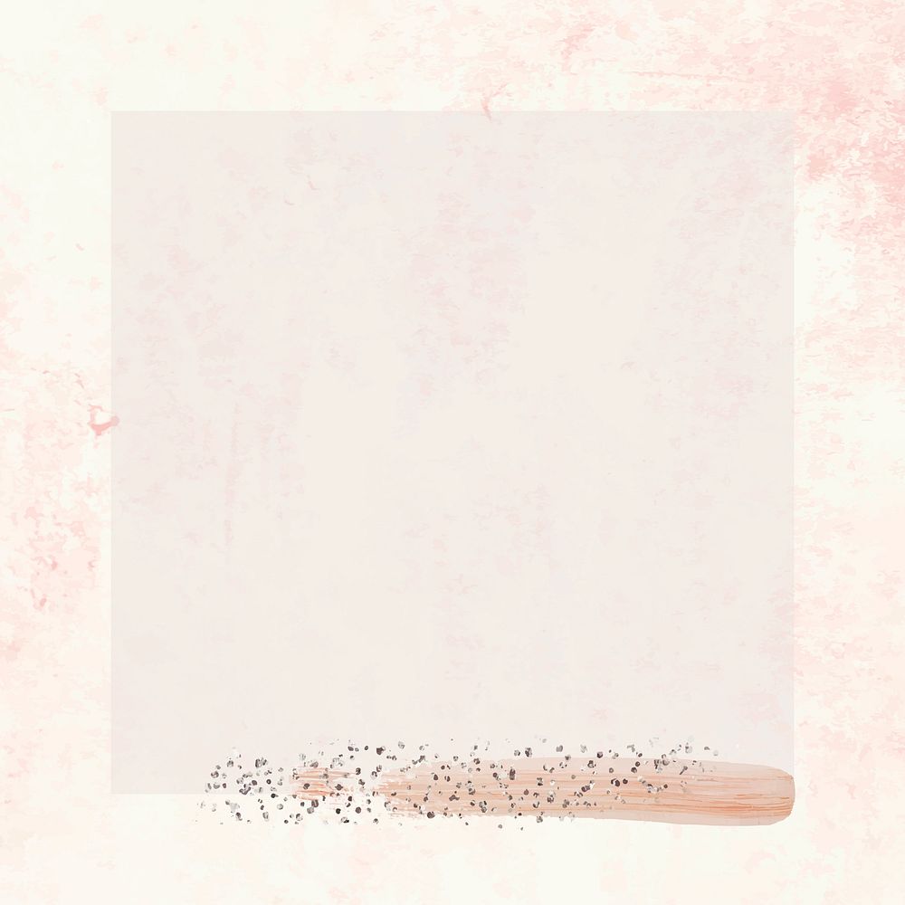 Silver glitter on beige frame vector