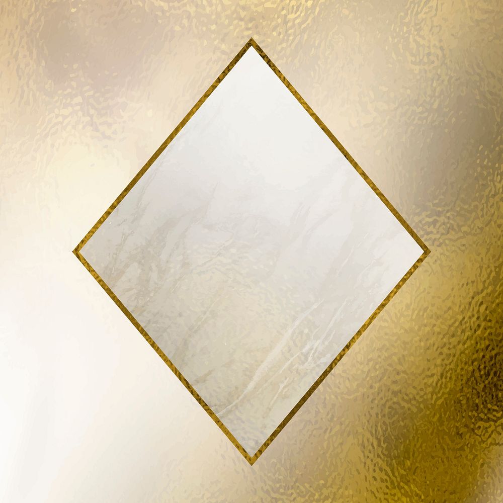 Rhombus gold frame mobile phone wallpaper vector