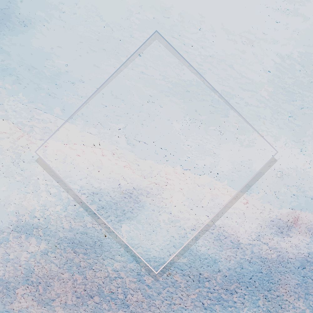 Rhombus frame on light blue paint textured background vector