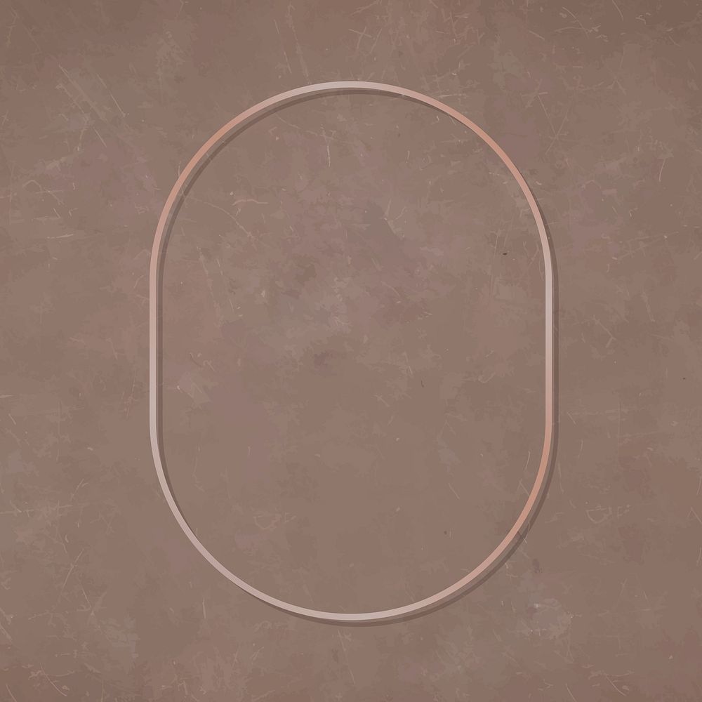 Oval bronze frame on brown background vector
