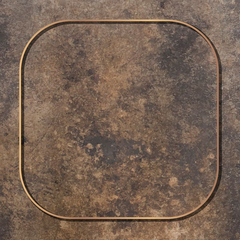 Square gold frame on grunge brown background vector