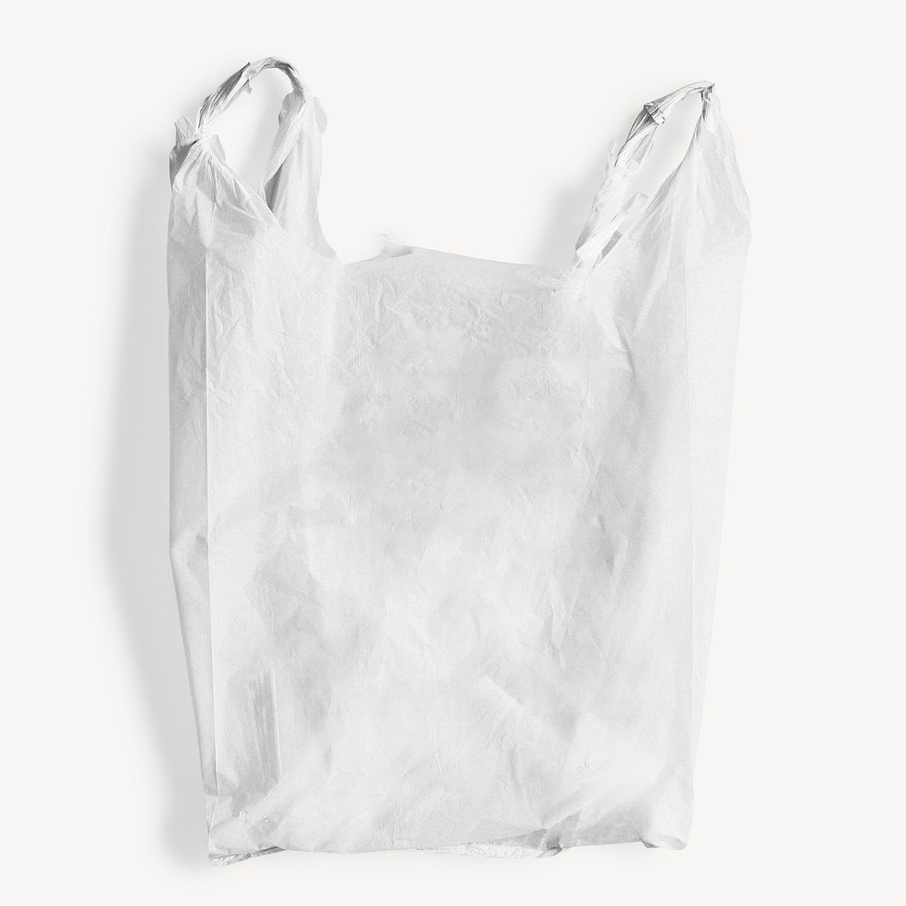 Plastic bag collage element, package design psd
