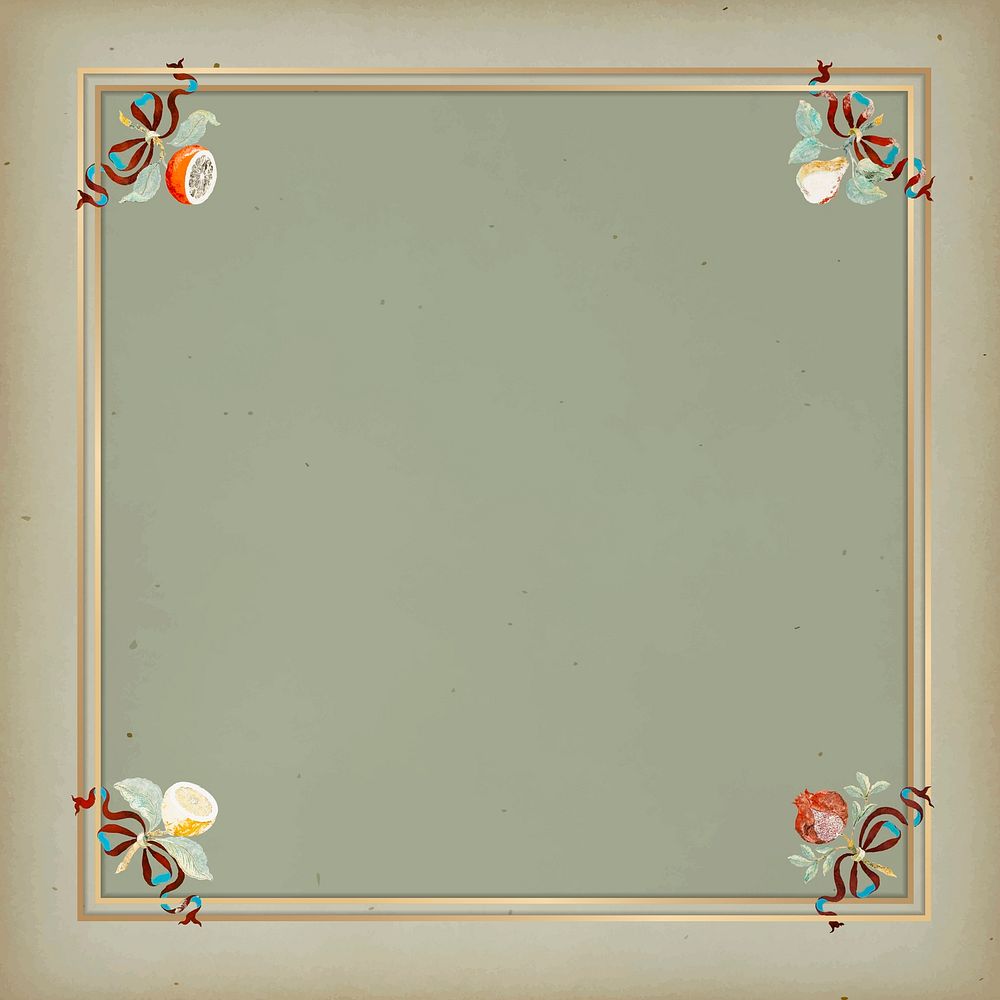 Gold frame on vintage green background template vector