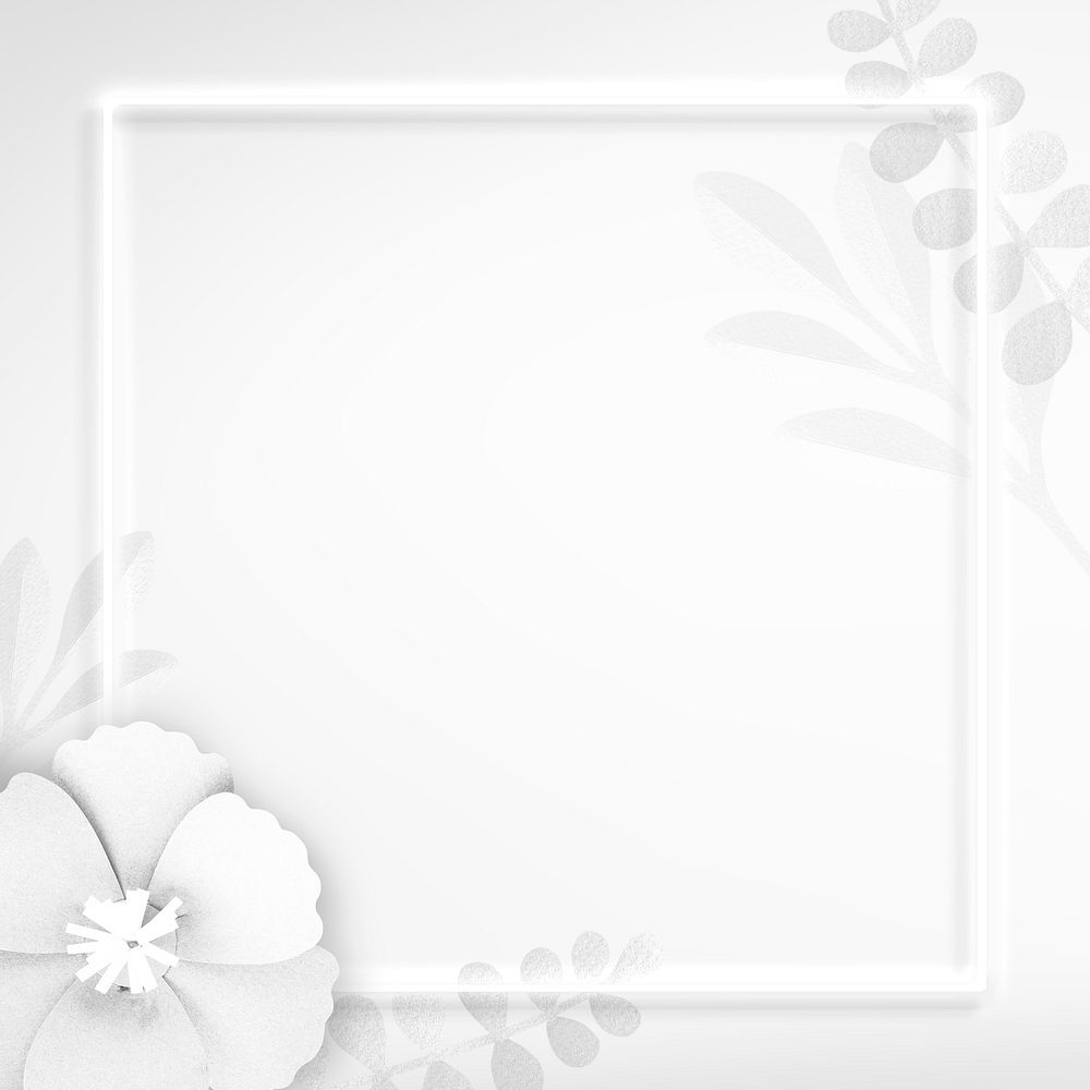 White floral decorated frame mockup