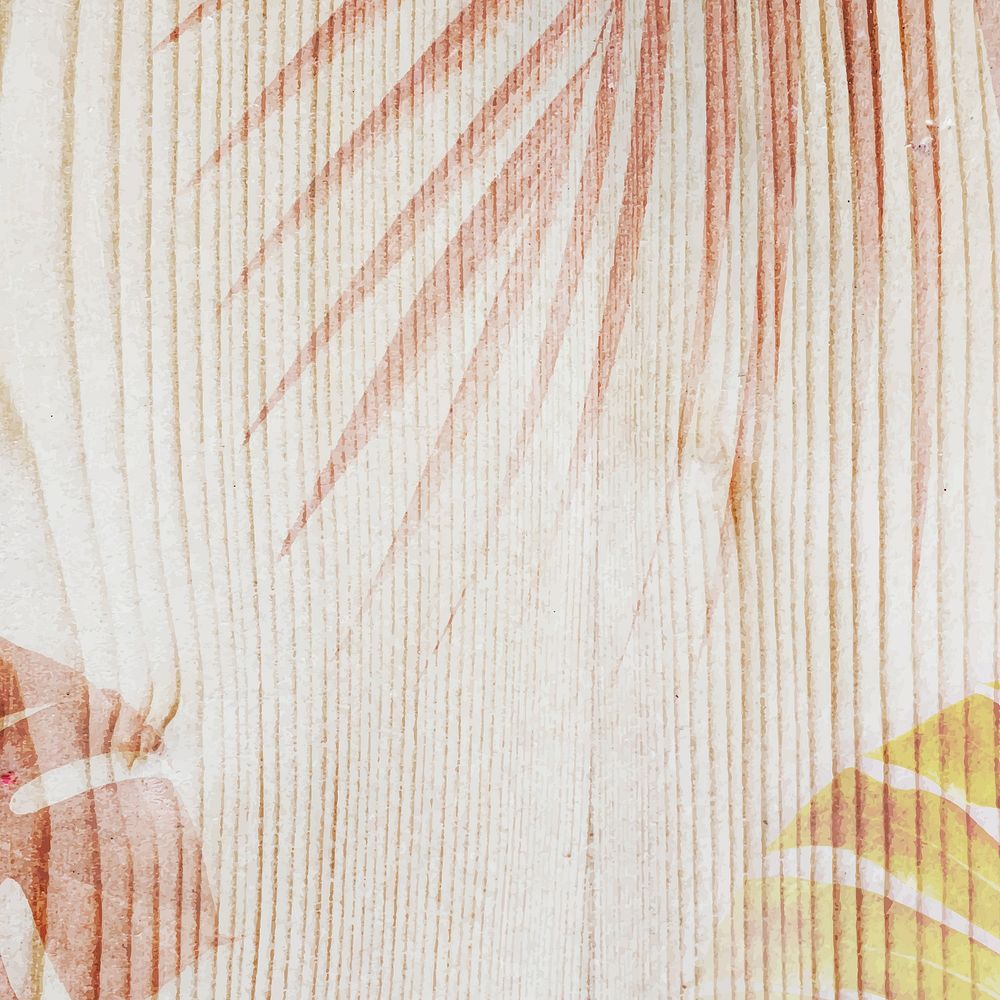 Leaf decoration on plain wooden texture design background
