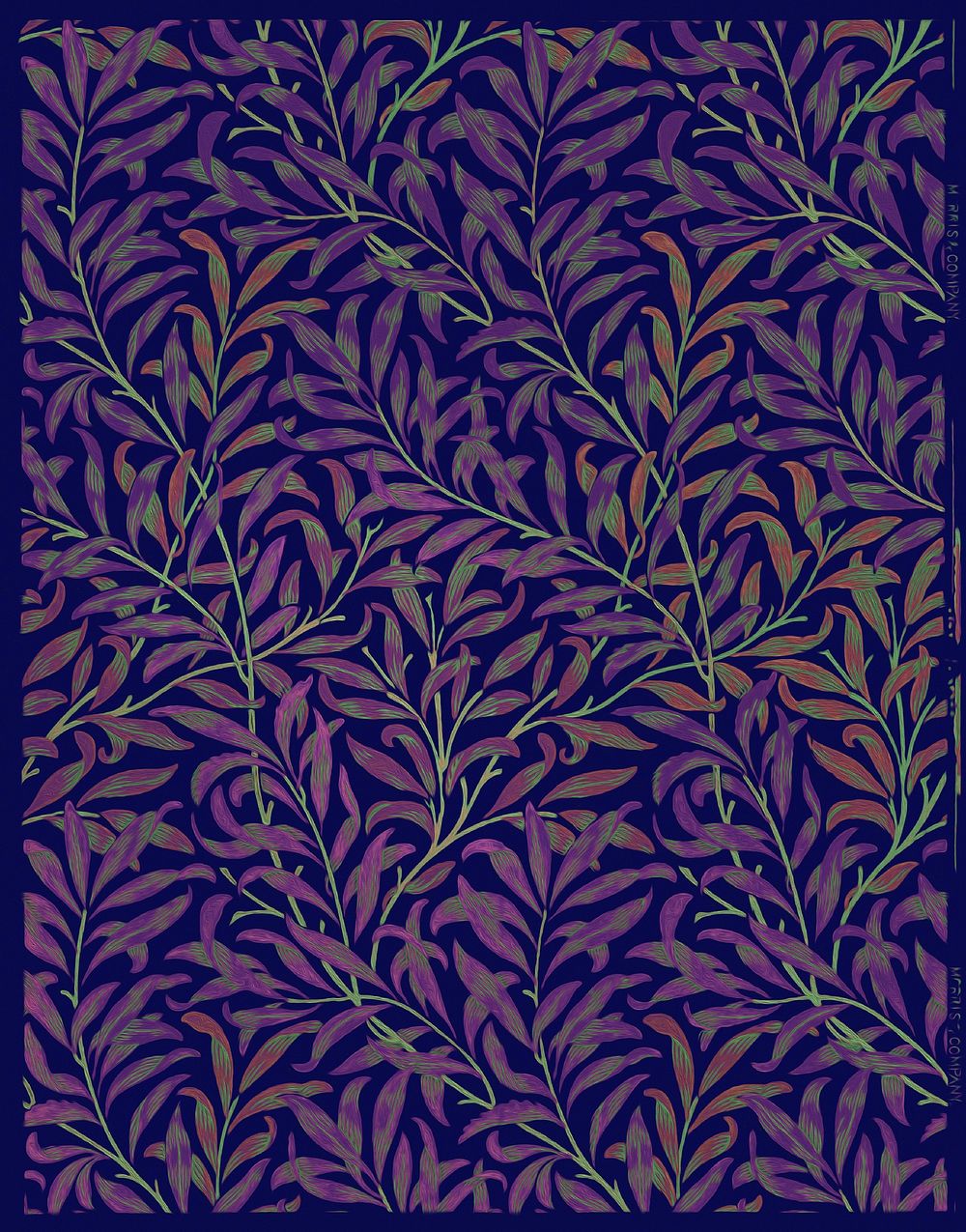 Willow wallpaper vintage design vector, remix from original artwork by William Morris