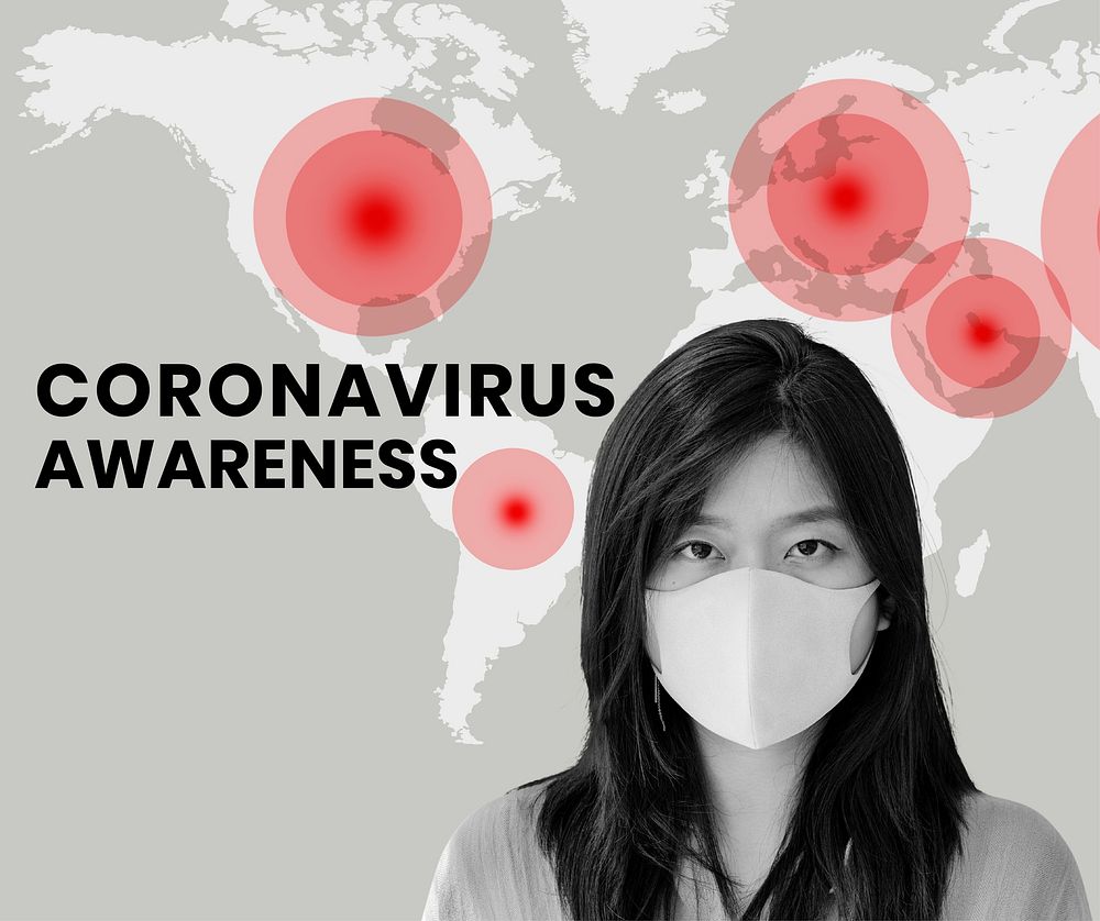 Coronavirus awareness social template vector