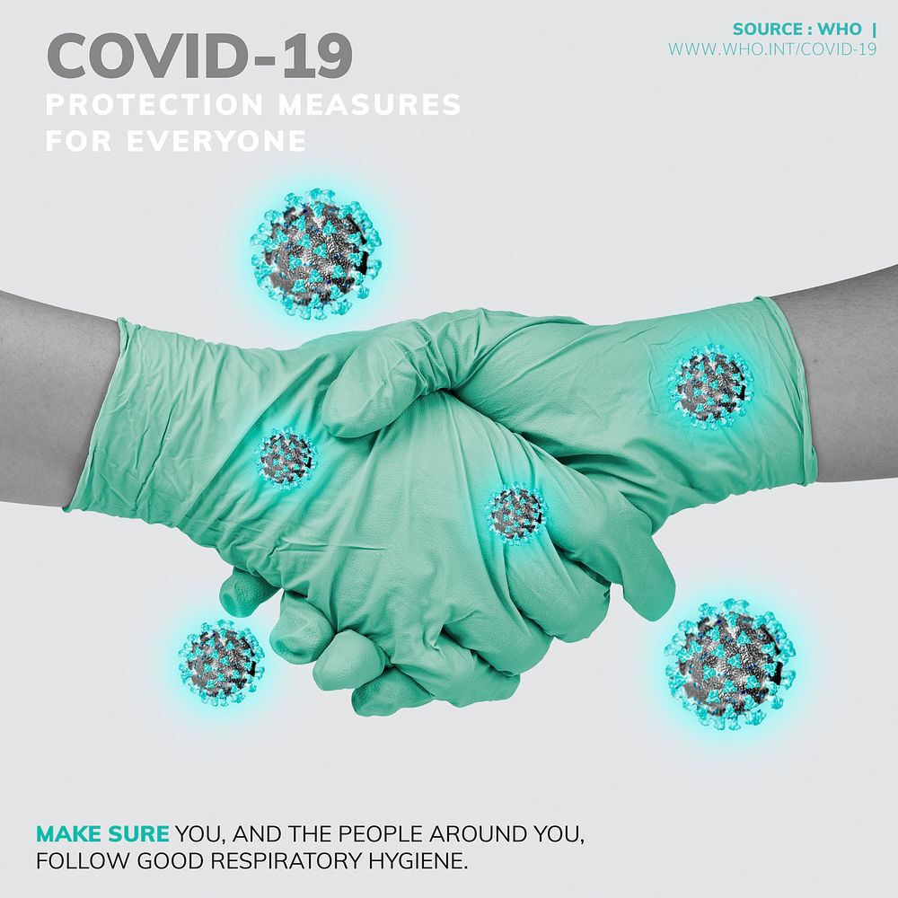 COVID-19 protection measures for everyone template source WHO vector