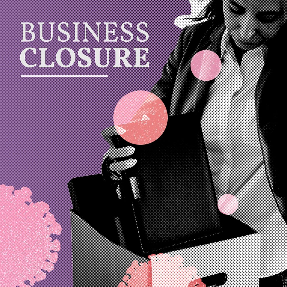 Business closure due to the coronavirus social banner template vector