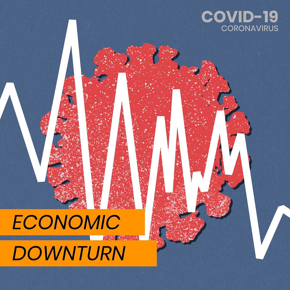 Economic downturn due to COVID-19 social banner vector
