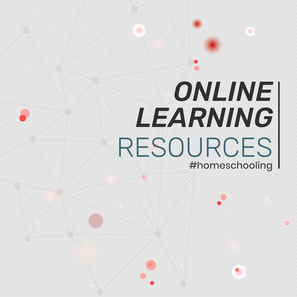 Online learning resource during coronavirus pandemic social template vector