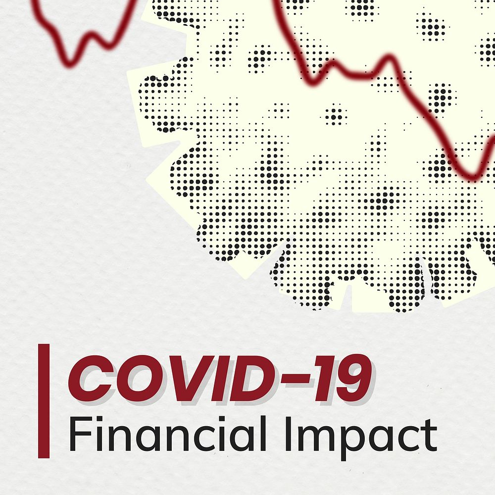 COVID-19 financial impact social template vector