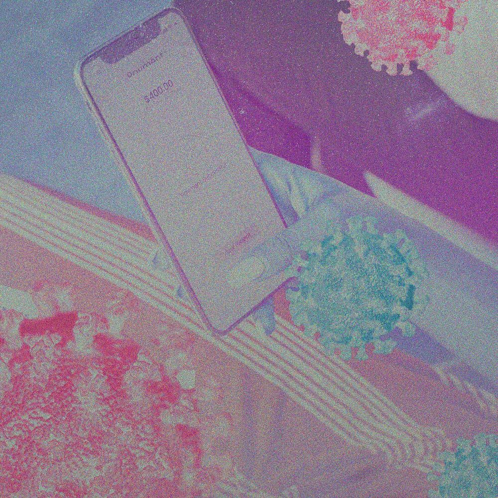 Coronavirus contaminated phone background