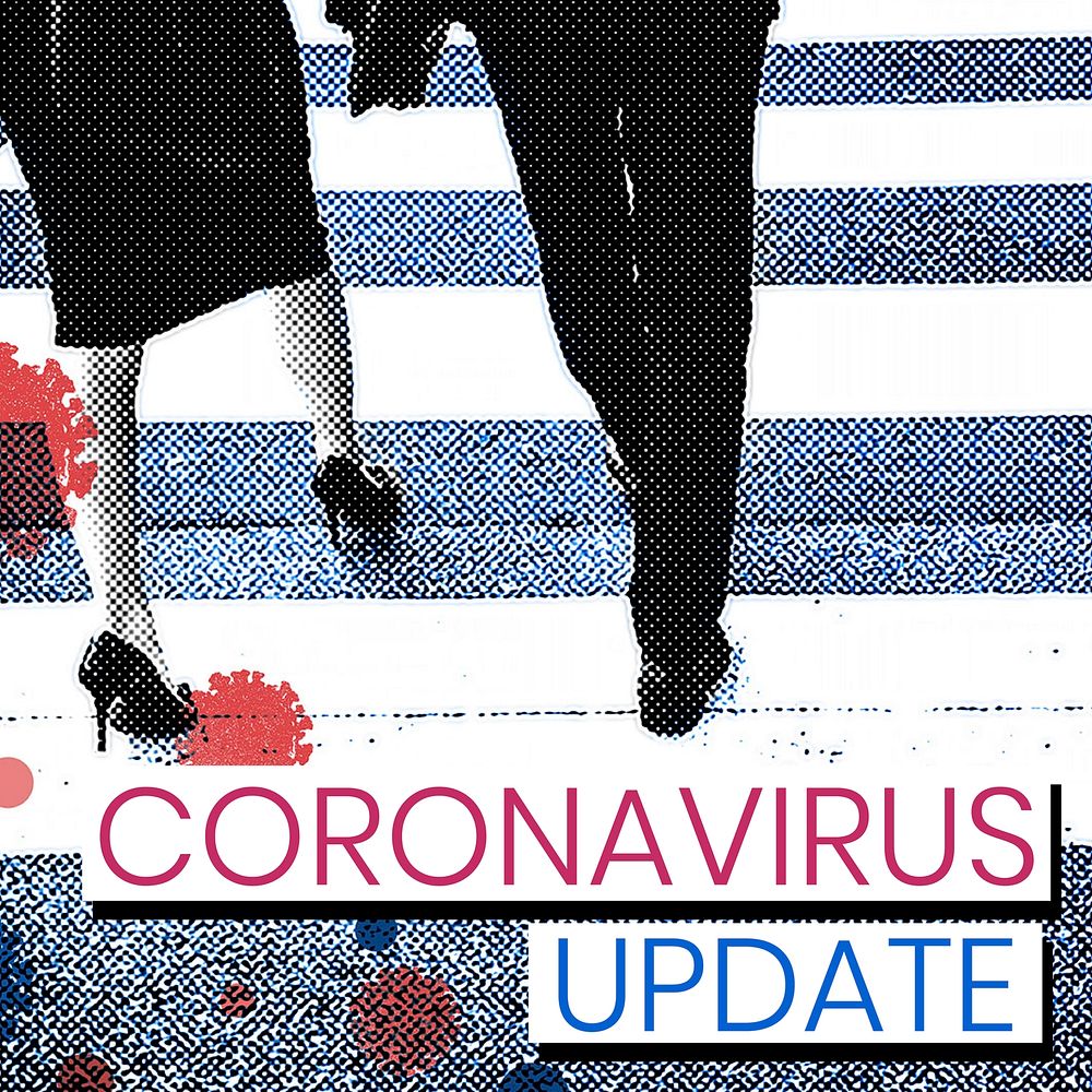Walking people keep distance protect from COVID-19 viruses mockup vector