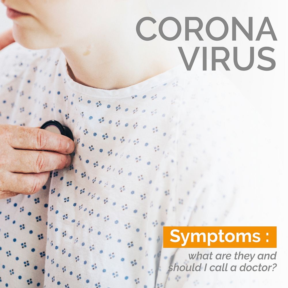 Coronavirus symptoms awareness social banner template vector