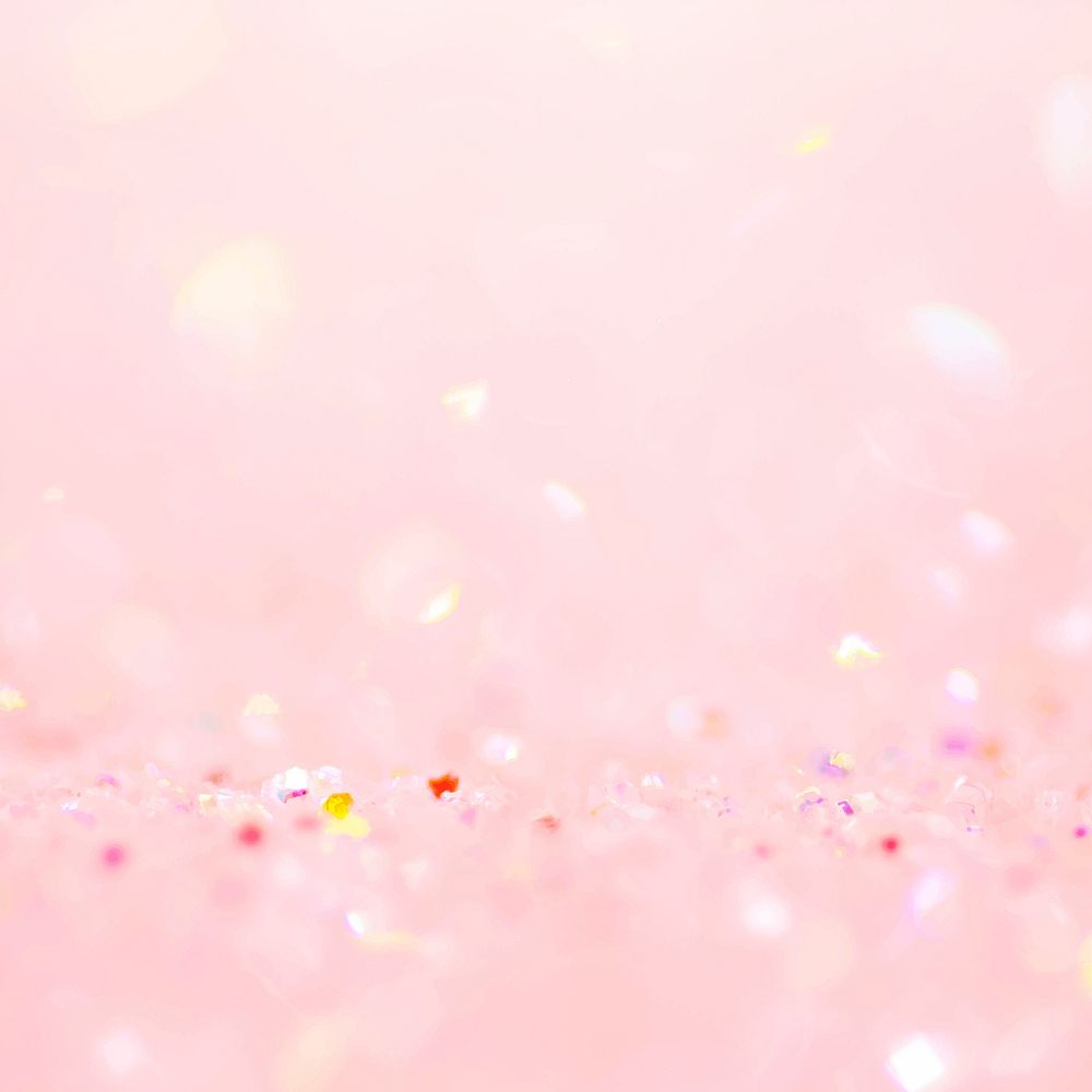 Soft pink glitter confetti bokeh background social ads vector