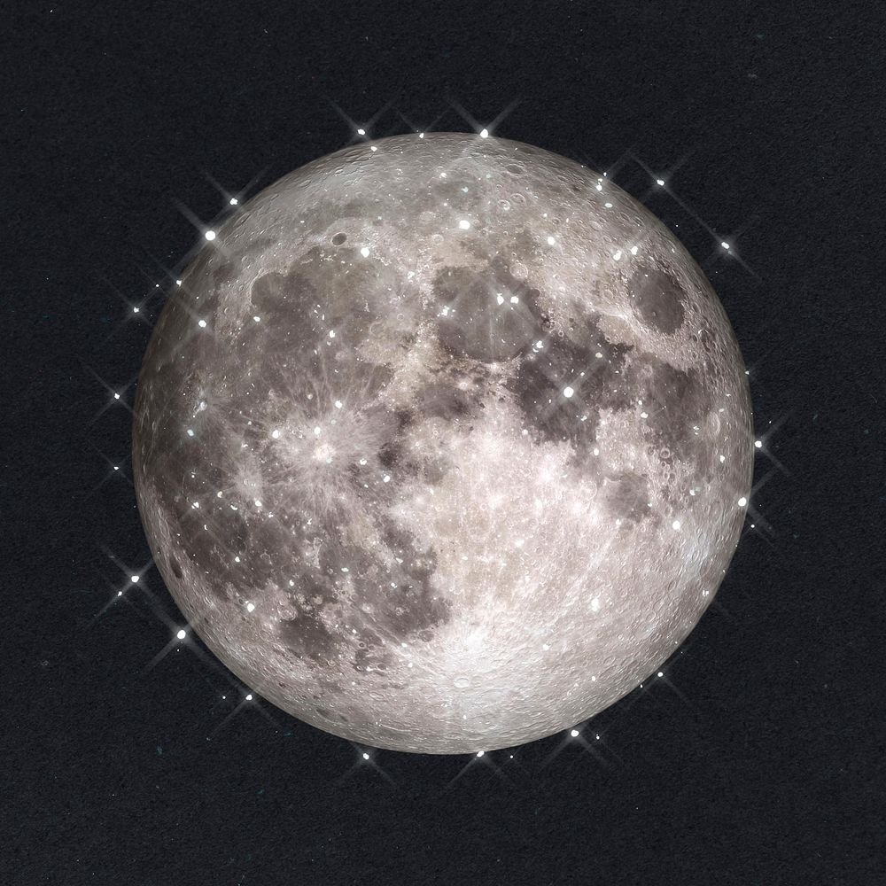 Sparkling full moon design element