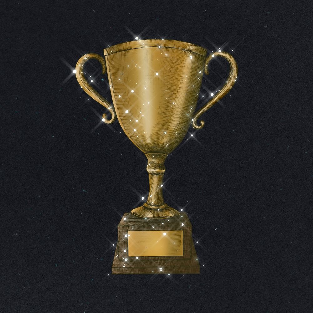 Sparkling gold trophy design element