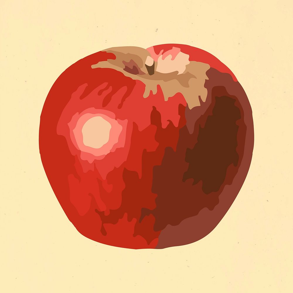 Vectorized red apple fruit sticker design resource