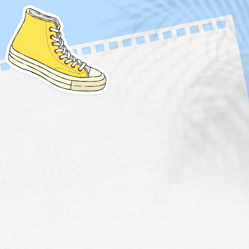 Sneaker ripped notebook paper background 