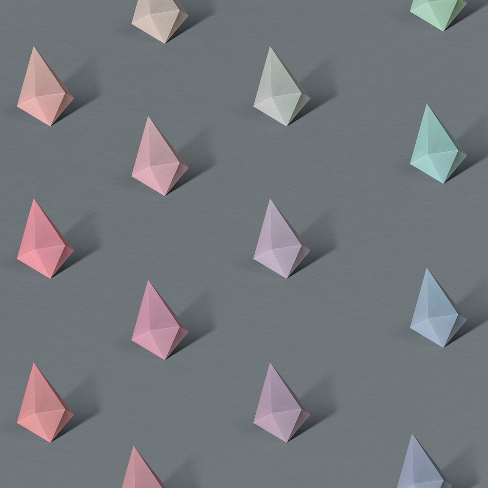 Colorful paper craft diamond shape patterned background