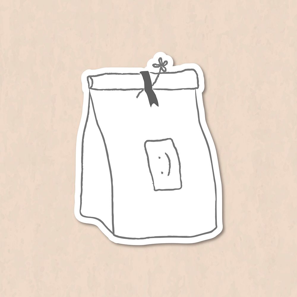 Paper bag sticker design element vector