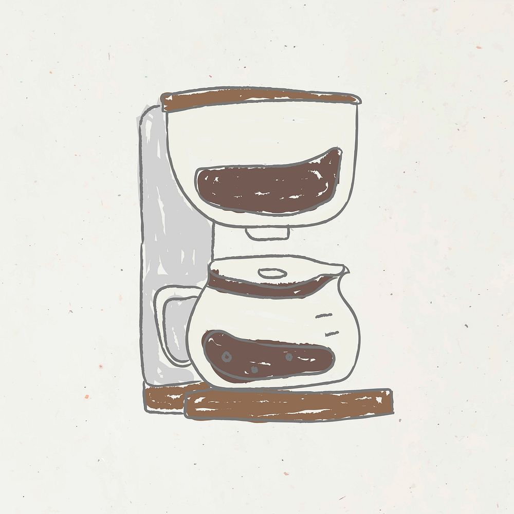Doodle style coffee maker vector