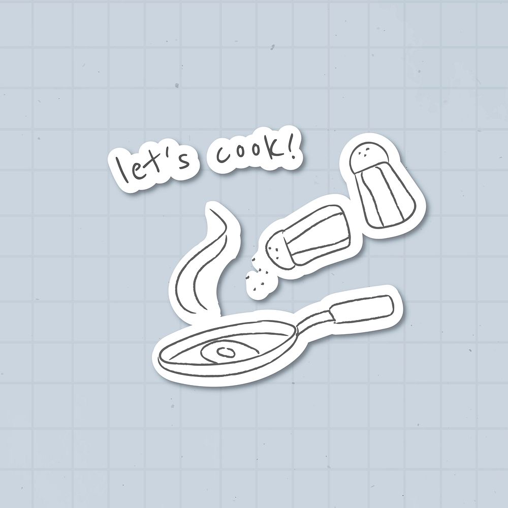 Fresh cooked fried egg on a pan sticker vector