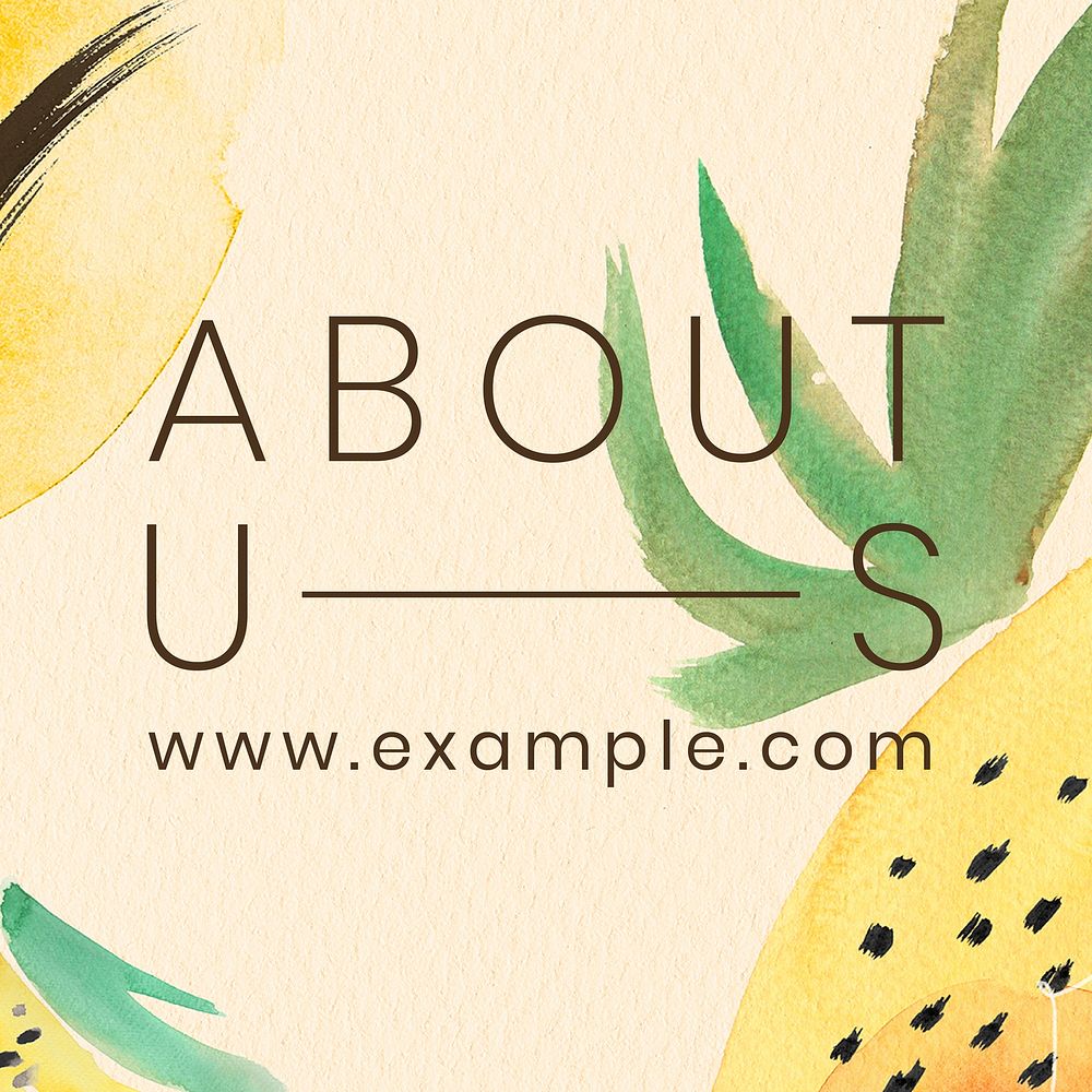 About us watercolor Memphis patterned social template vector