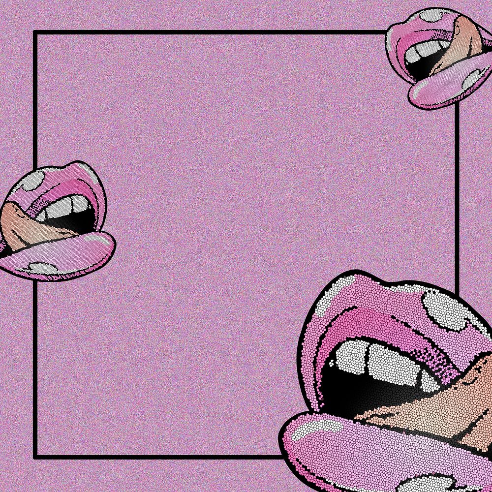 Pink lips on frame design resource